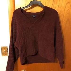 Maroon cropped sweater